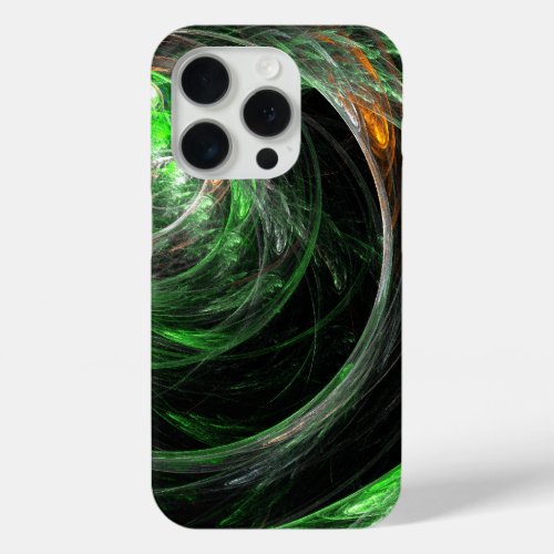 Around the World Green Abstract Art iPhone 15 Pro Case