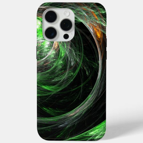 Around the World Green Abstract Art iPhone 15 Pro Max Case
