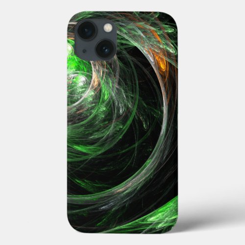 Around the World Green Abstract Art iPhone 13 Case