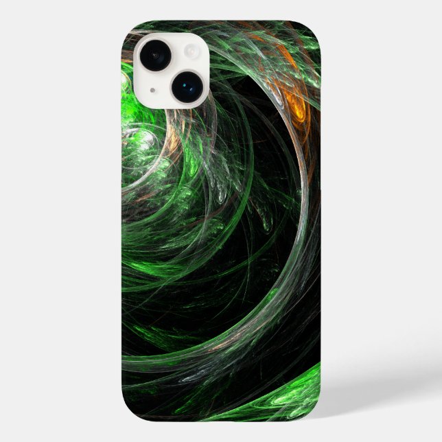 Around the World Green Abstract Art Case-Mate iPhone Case (Back)
