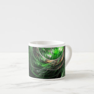 Around the World Green Abstract Art Espresso Mug