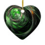 Around the World Green Abstract Art Heart Ornament