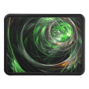 Around the World Green Abstract Art Hitch Cover