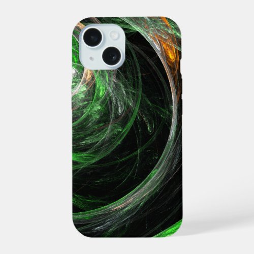 Around the World Green Abstract Art iPhone 15 Case