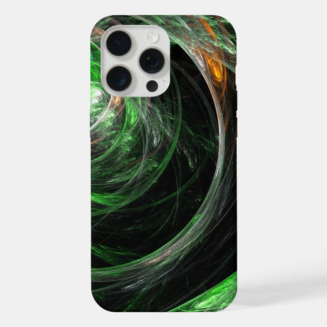 Around the World Green Abstract Art iPhone Case (Back)