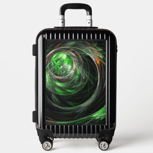 Around the World Green Abstract Art Luggage