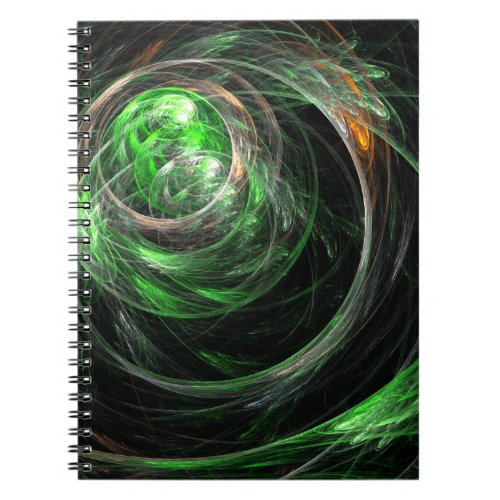 Around the World Green Abstract Art Notebook