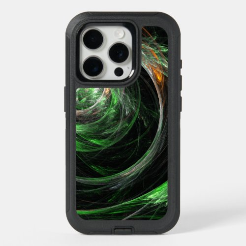 Around the World Green Abstract Art iPhone 15 Pro Case