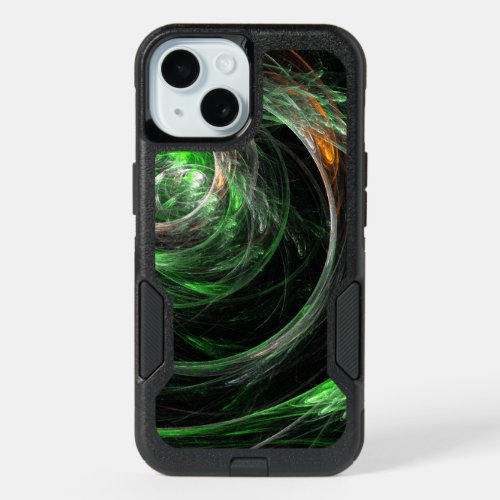 Around the World Green Abstract Art iPhone 15 Case