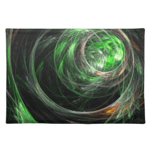 Around the World Green Abstract Art Placemat