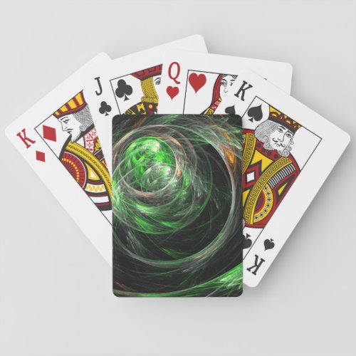 Around the World Green Abstract Art Playing Cards