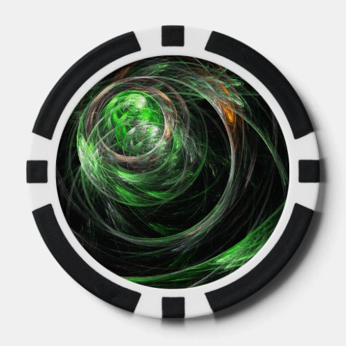 Around the World Green Abstract Art Poker Chips
