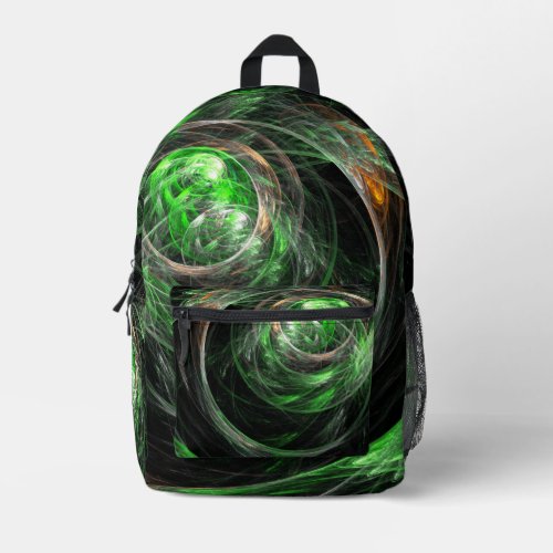 Around the World Green Abstract Art Printed Backpack