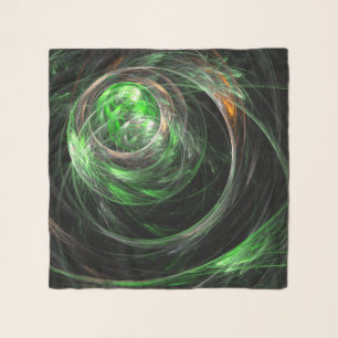 Around the World Green Abstract Art Scarf