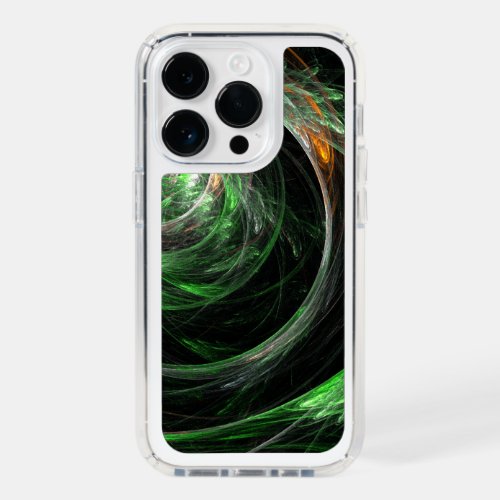 Around the World Green Abstract Art Speck iPhone 14 Pro Case