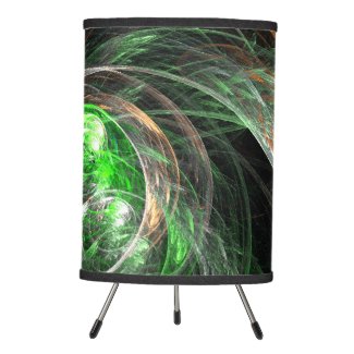 Around the World Green Abstract Art Tripod Lamp
