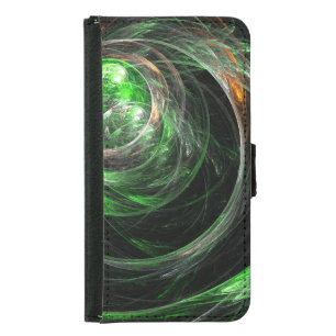 Around the World Green Abstract Art Wallet Case