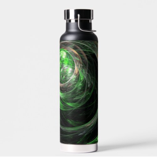 Around the World Green Abstract Art Water Bottle