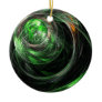 Around the World Green Abstract Circle Ornament