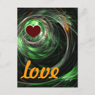 Around the World Green Love Postcard