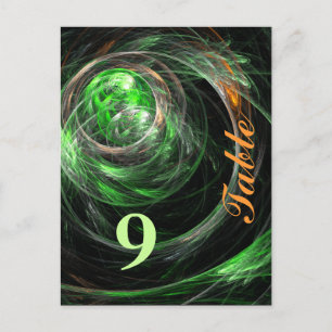 Around the World Green Table Number Postcard