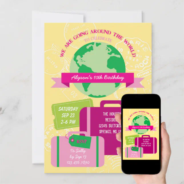 Around The World Invitation | Zazzle