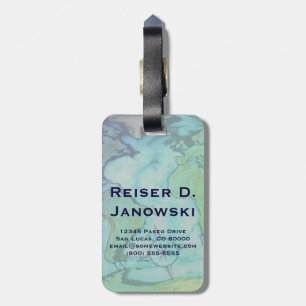 around the world passport luggage tag
