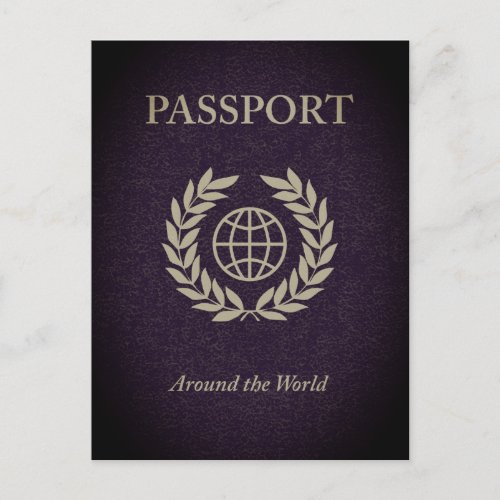 around the world passport postcard