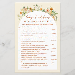 Around The World Spring Floral Baby Shower Game
