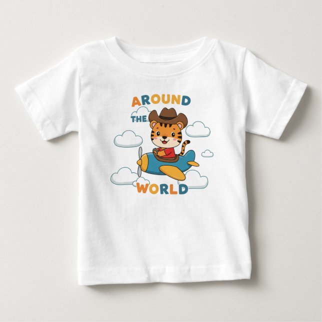 Around the World Tiger Baby T-Shirt (Front)