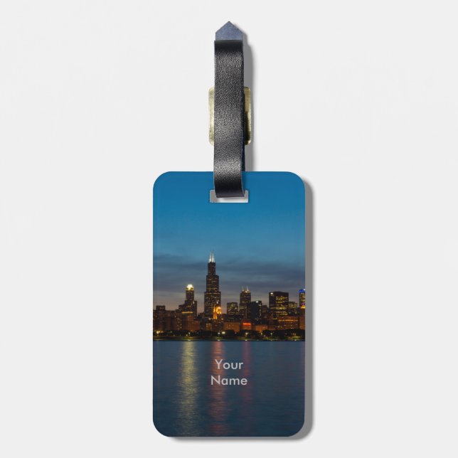 Around Willis At Night Luggage Tag (Back Vertical)