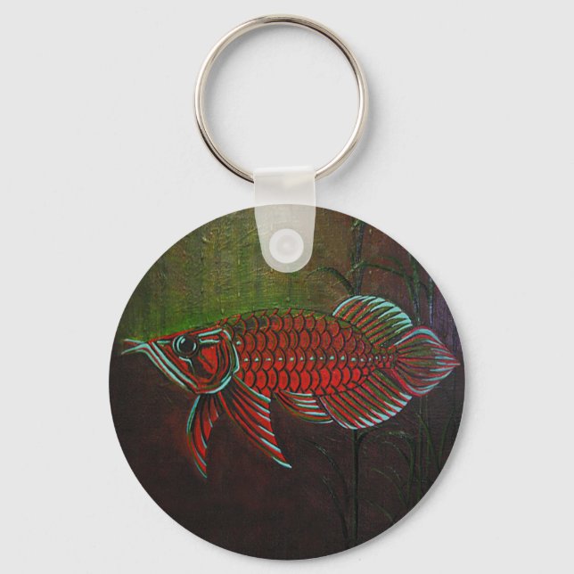Arowana Button Keychain (Front)