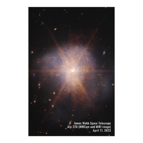 Arp 220 NIRCam and MIRI image James Webb JWST Photo Print