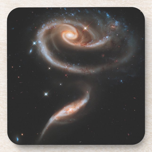 Arp 273 Interacting Galaxies In Andromeda. Beverage Coaster (Front)