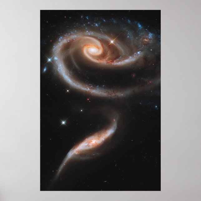 Arp 273 Interacting Galaxies In Andromeda. Poster (Front)