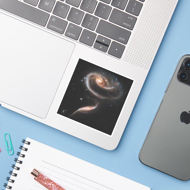 Arp 273 Interacting Galaxies In Andromeda. Sticker (Laptop w/ iPhone)