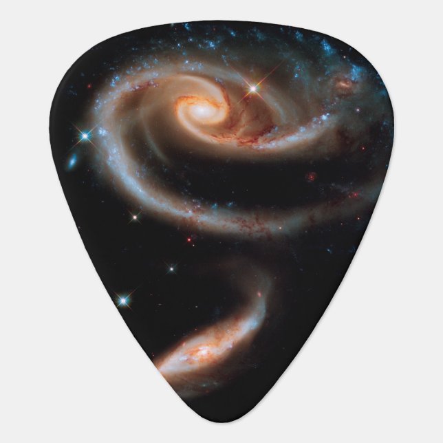 Arp 273 Rose Galaxies Hubble Outer Space Photo Guitar Pick (Front)