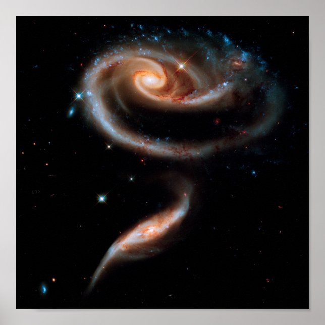 Arp 273 Rose Galaxies Hubble Outer Space Photo Poster (Front)