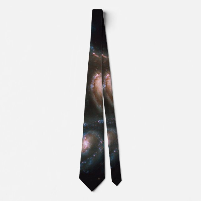 Arp 274 Galaxies NASA Space Black Neck Tie (Front)