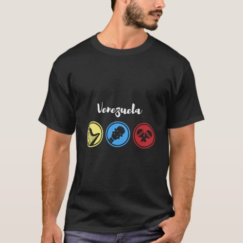 Arpa Cuatro Y Maraca Venezuelan Music T_Shirt