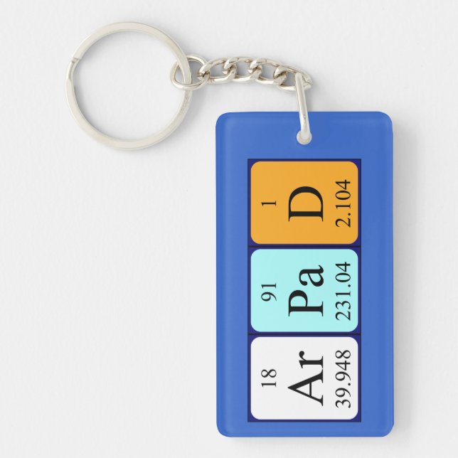 Árpád periodic table name keyring (Front)