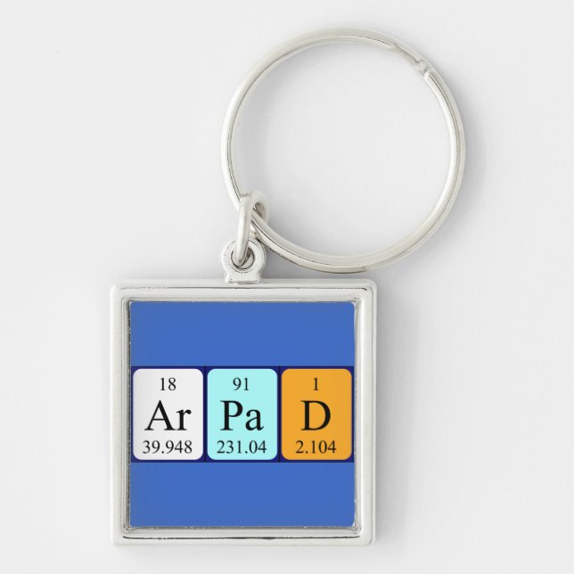 Árpád periodic table name keyring (Front)