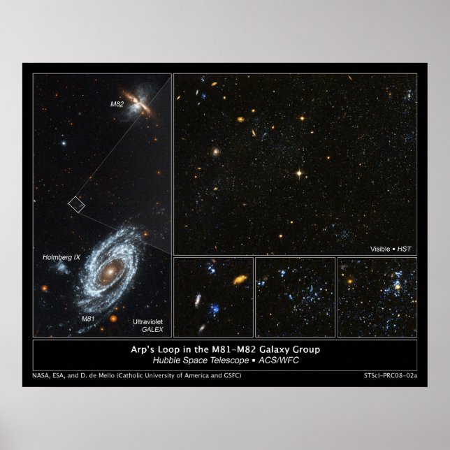 Arp's Loop in M81 - M82 galaxy group poster (Front)
