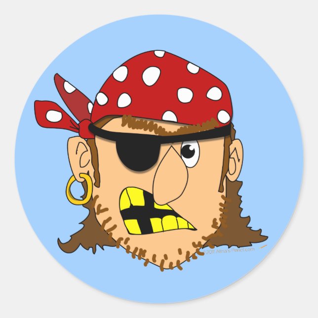 Arr Pirate Man Customizable Pirate Stuff Classic Round Sticker (Front)