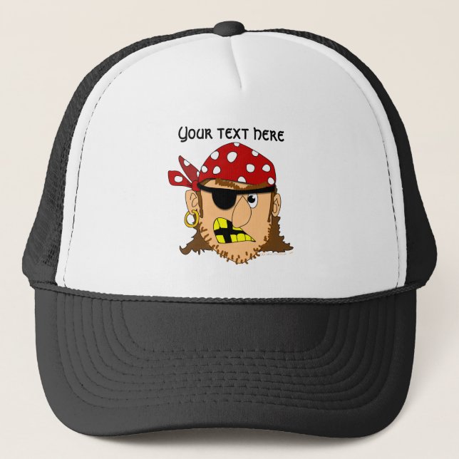 Arr Pirate Man Customizable Pirate Stuff Trucker Hat (Front)