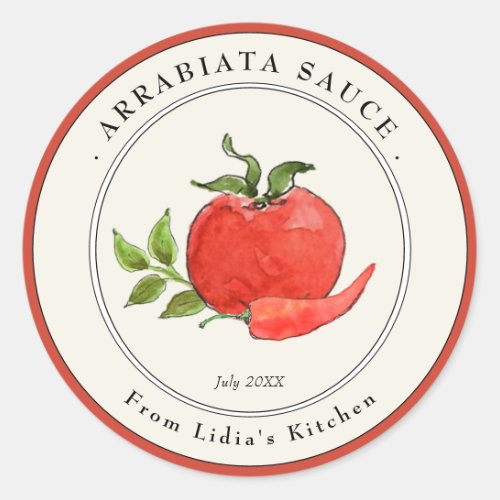 Arrabiata Pasta sauce Jar label