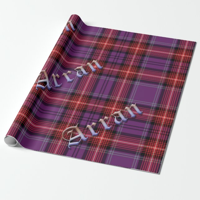Arran District Tartan Wrapping Paper (Unrolled)