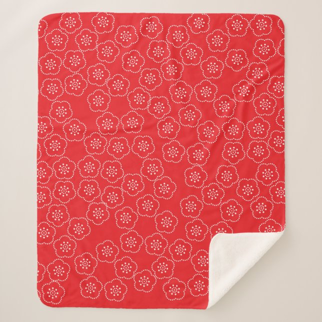 Arranged a traditional Japanese casual kimono patt Sherpa Blanket (Front)
