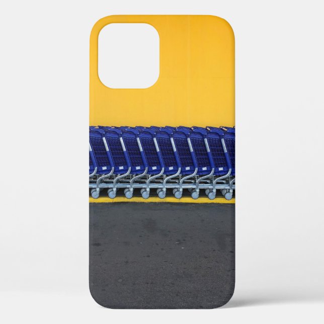 Arranged blue grocery carts Case-Mate iPhone case (Back)