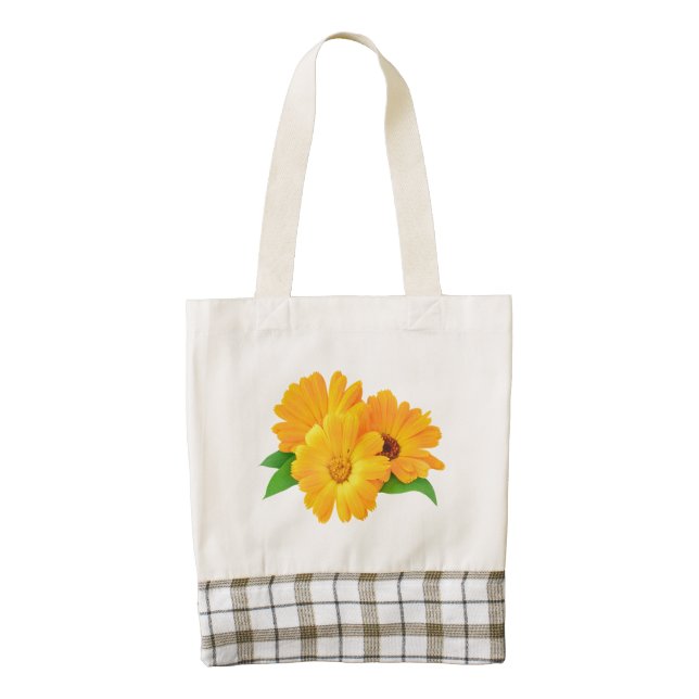 Arranged Calendula Flowers Zazzle HEART Tote Bag (Front)